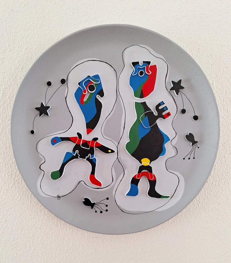 Wandbord 'Liefde in de nacht', Antiek en Kunst, Antiek | Wandborden en Tegels, Ophalen of Verzenden