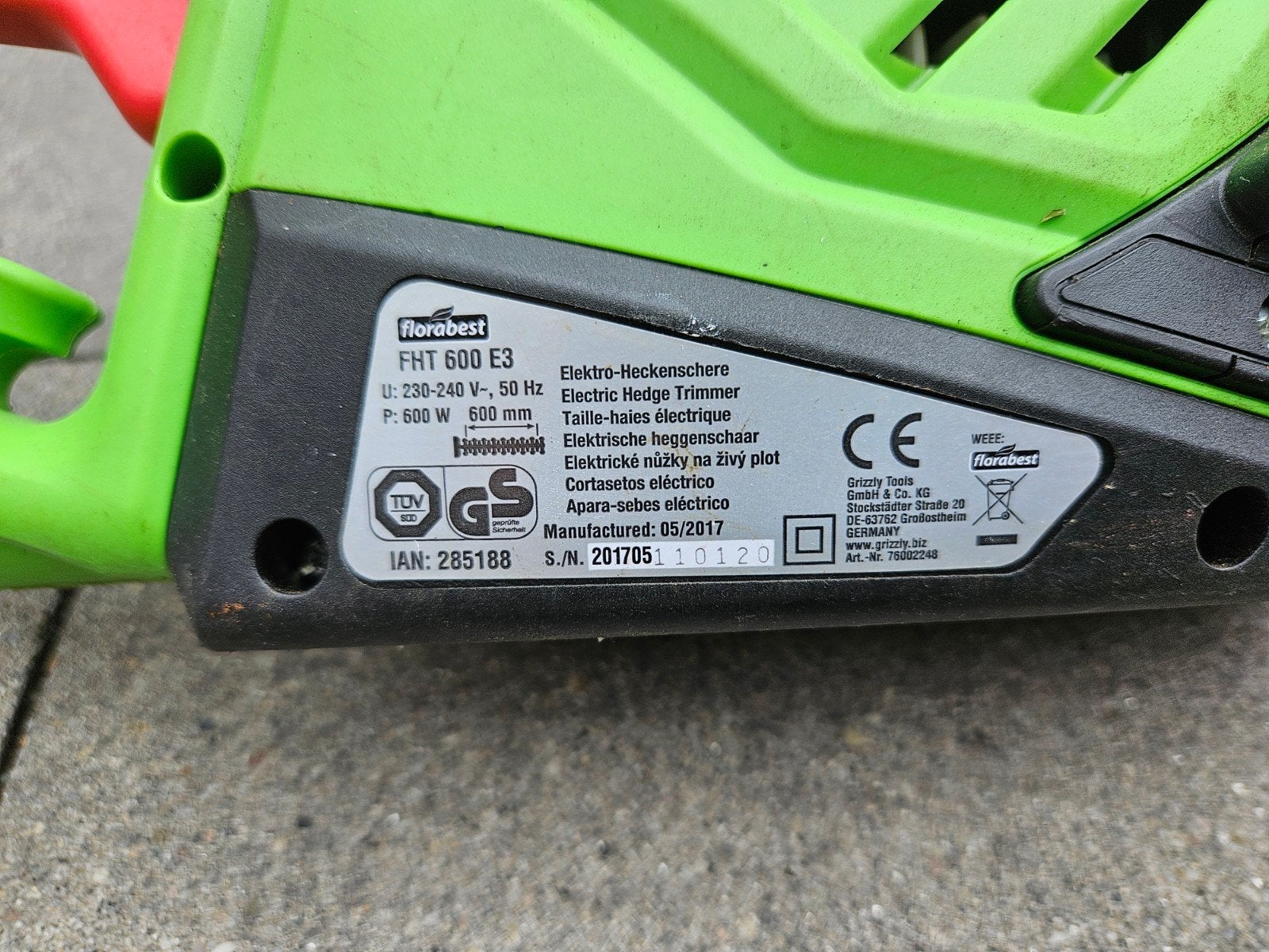 Florabest FHT 600 E3 elektrische heggenschaar, Tuin en Terras, Heggenscharen, Ophalen of Verzenden, Gebruikt, Elektrisch, Florabest