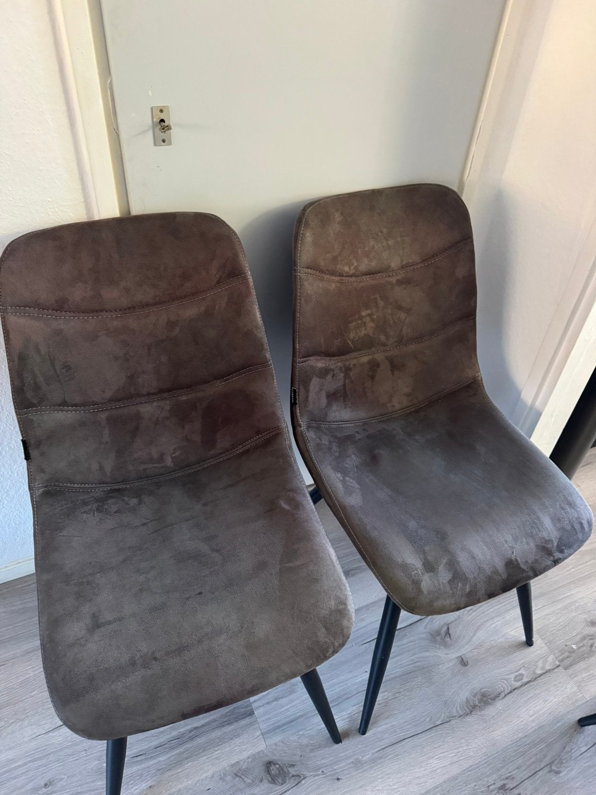 4x eetkamerstoelen, Ophalen, Gebruikt, Grijs, Vier