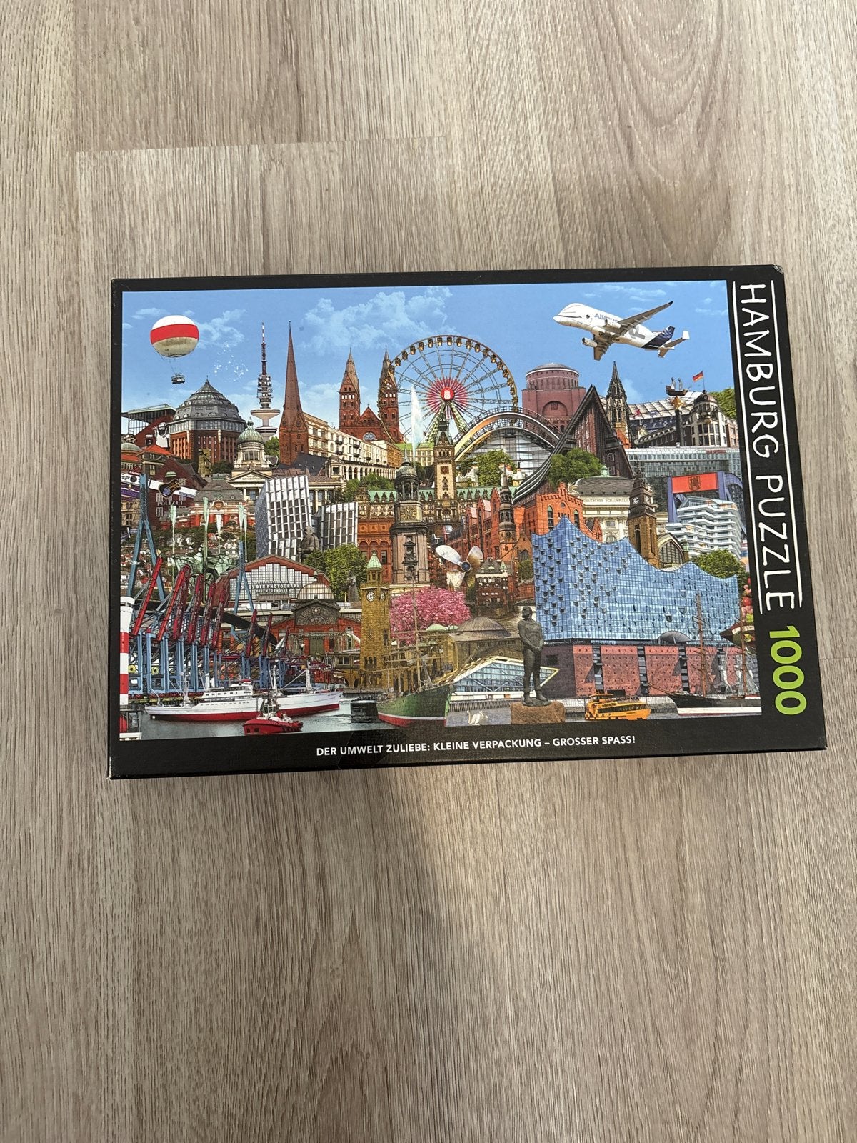 Hamburg Puzzle 1000 stukjes - Stadsgezicht, Ophalen, 500 t/m 1500 stukjes, Nieuw, Legpuzzel