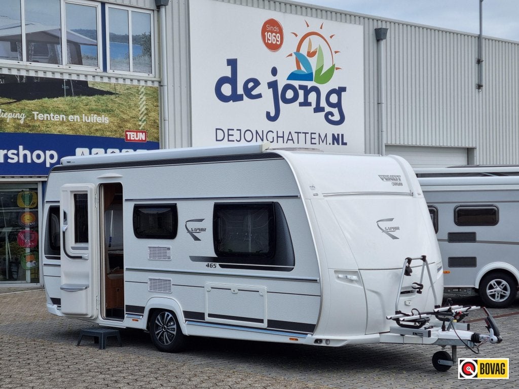 Fendt Saphir 465 TG Enkele bedden - Mover, Caravans en Kamperen, Caravans, Standaardzit, Schokbreker, Bedrijf, Fendt