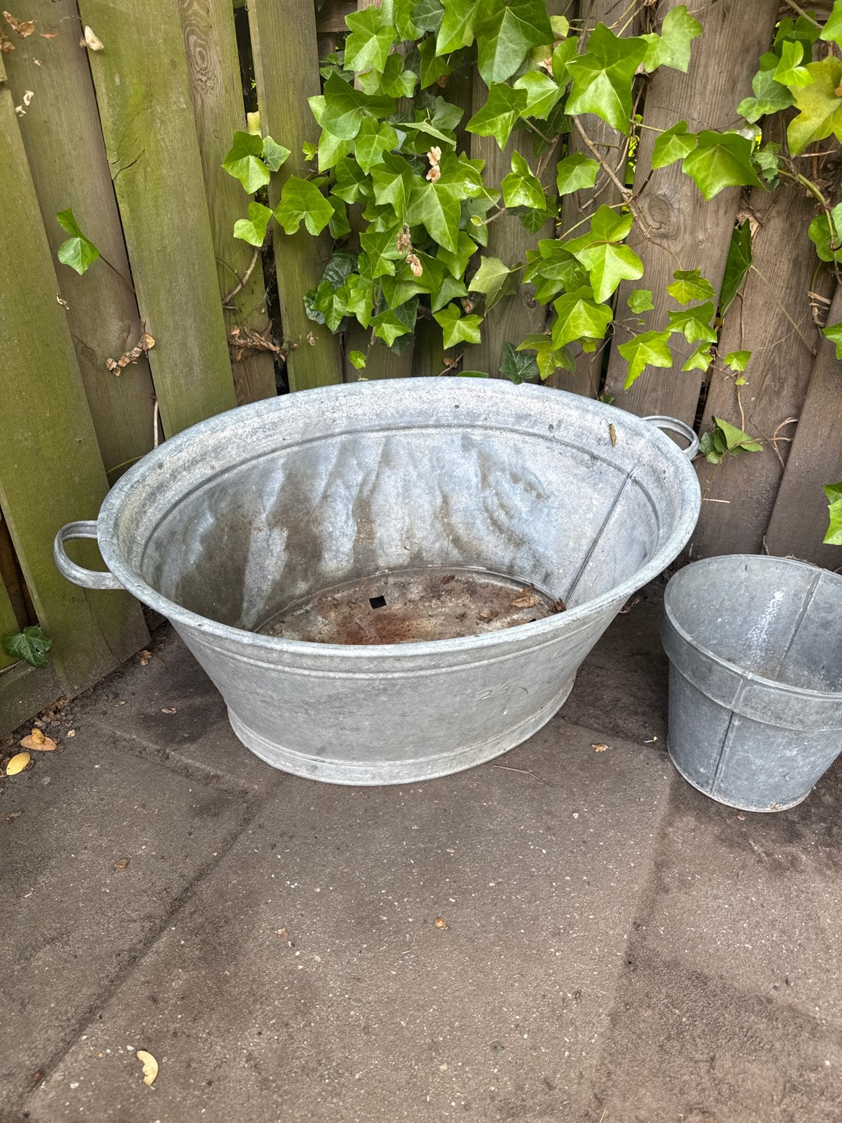 Oude Zinken Wastobbe teil - Vintage Decoratie, Ophalen of Verzenden