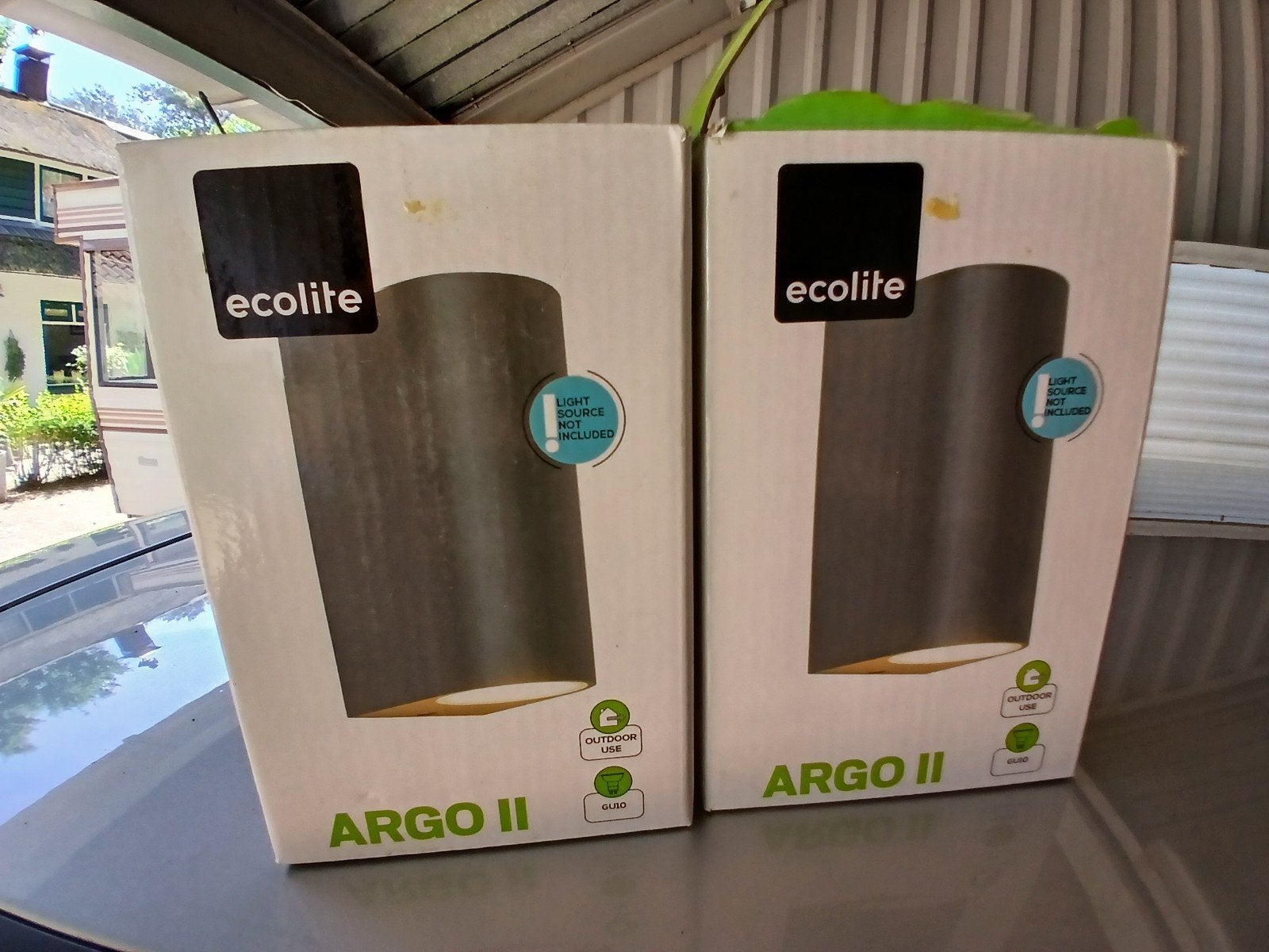 2x Ecolite Argo II Buitenverlichting - Wandlampen, Tuin en Terras, Buitenverlichting, Ophalen, Wandlamp, Waterbestendig, Nieuw
