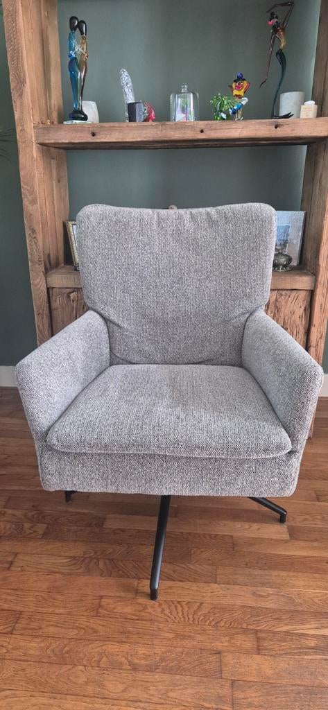 Leuke draaifauteuil  stof, Ophalen, Gebruikt, 75 tot 100 cm, Stof