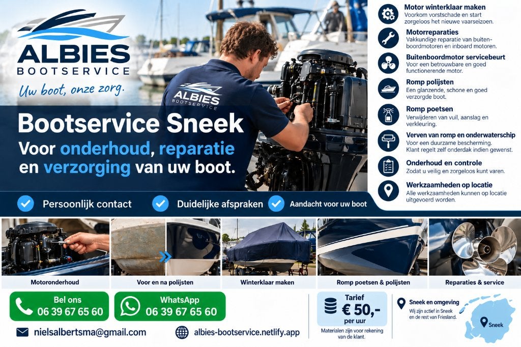 Bootonderhoud & reparatie op locatie - Albies Bootservice, Dek en Romp