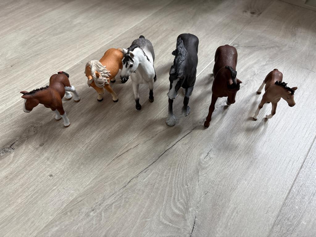 Schleich paarden en veulens - set van 6, Verzamelen, Dierenverzamelingen, Ophalen of Verzenden, Zo goed als nieuw