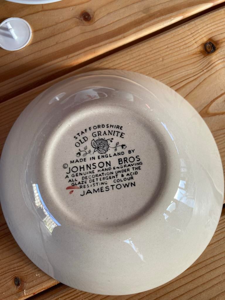 Retro Bruine Dessertschaal 15 cm - Johnson Bros Jamestown, Ophalen of Verzenden