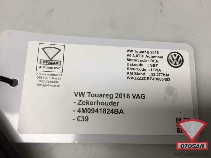 vw touareg 2018 vag zekeringhouder 4m0941824ba, Gebruikt, Volkswagen, Volkswagen AG, Berliner Ring 2
38440  Wolfsburg, DE