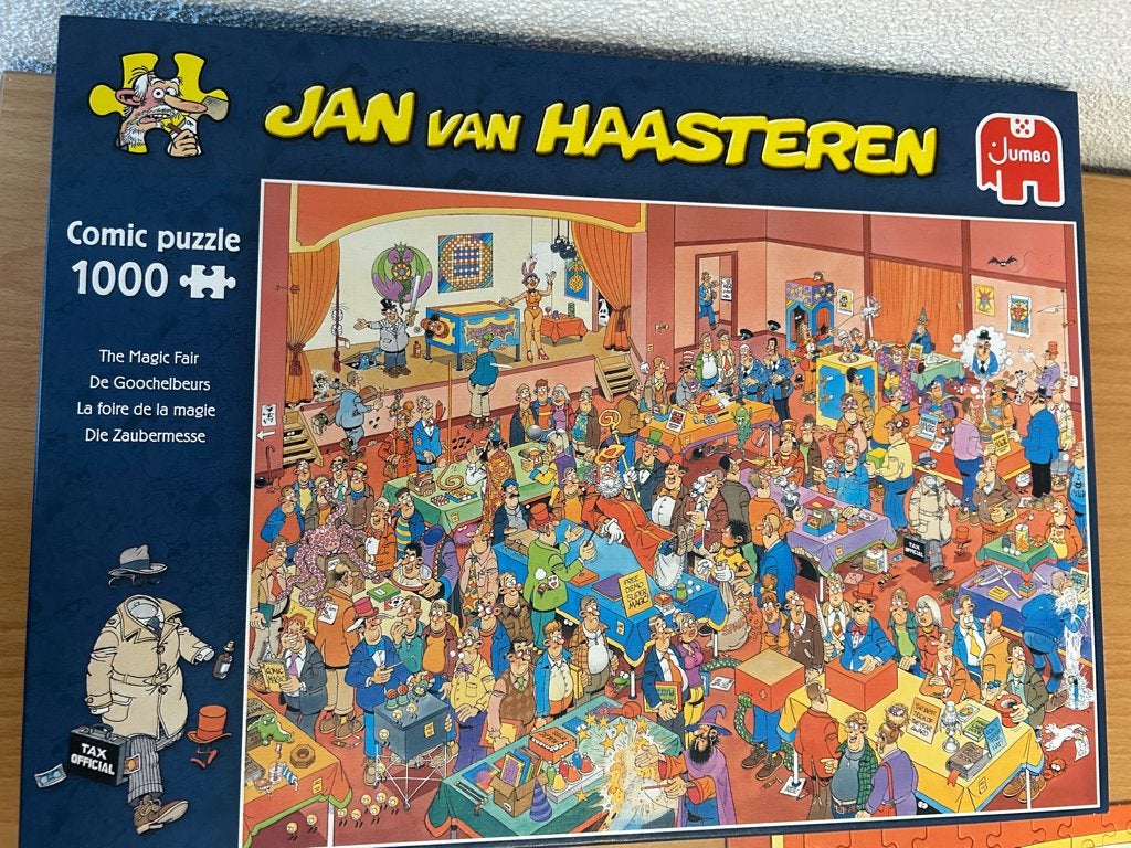 Puzzel Jan van Haasteren "De Goochelbeurs", Ophalen, 500 t/m 1500 stukjes, Gebruikt, Legpuzzel