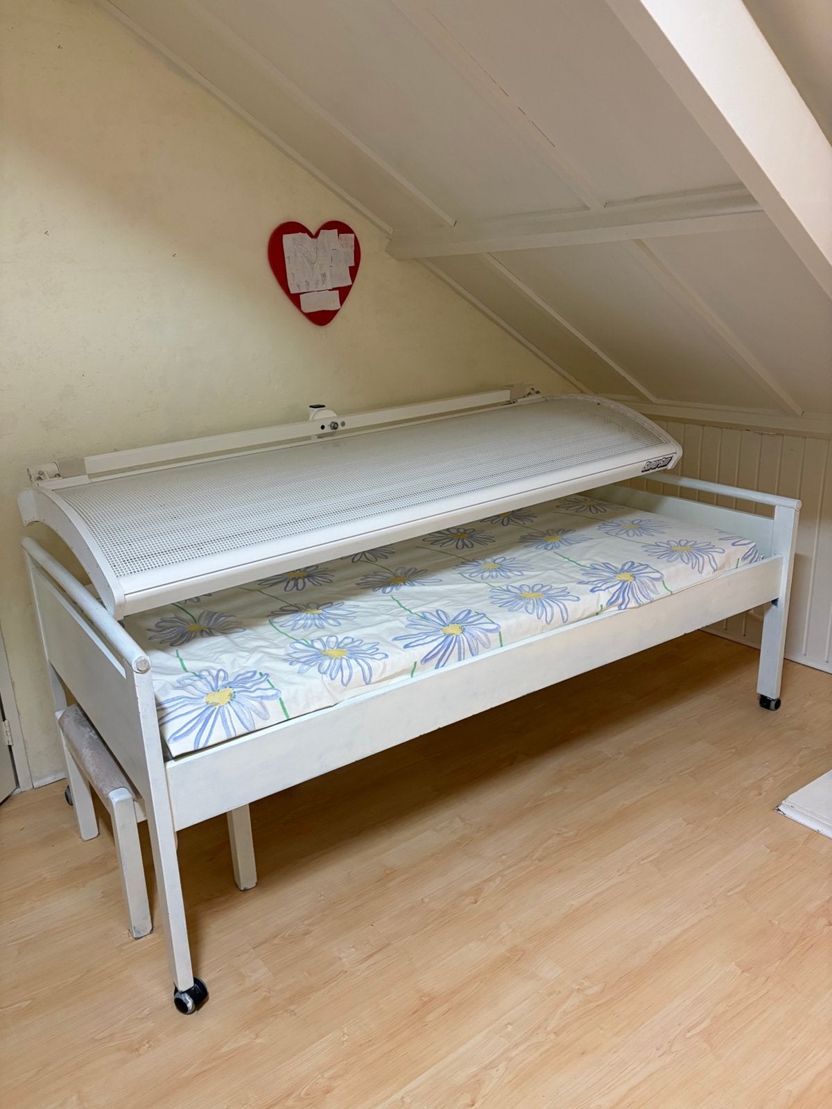 Zonnebank super sun lampen bed 206x100 matras 190x90, Ophalen, Gebruikt, Zonnebank enkelzijdig, 10 tot 15 lampen
