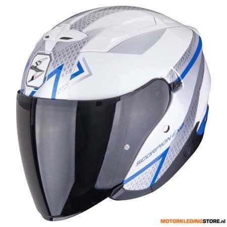 Scorpion EXO-230 Loop Jethelm, Wit-Blauw, Ophalen of Verzenden, Nieuw met kaartje