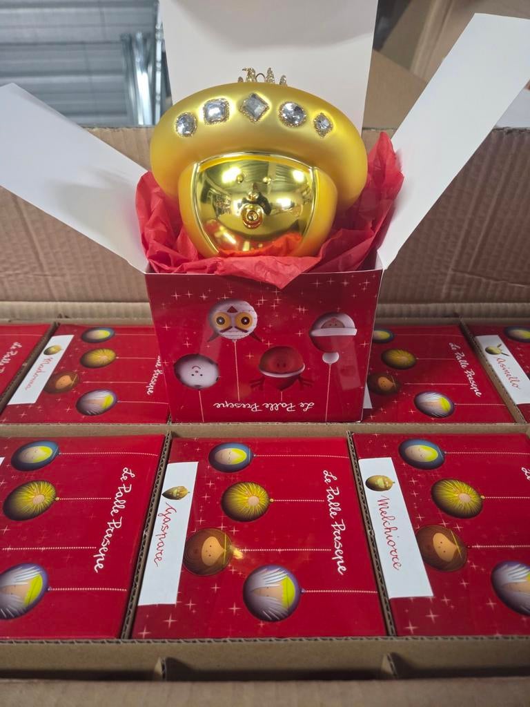 Alessi goudkleurige  kerstballen set 10 stuks, Ophalen of Verzenden, Nieuw
