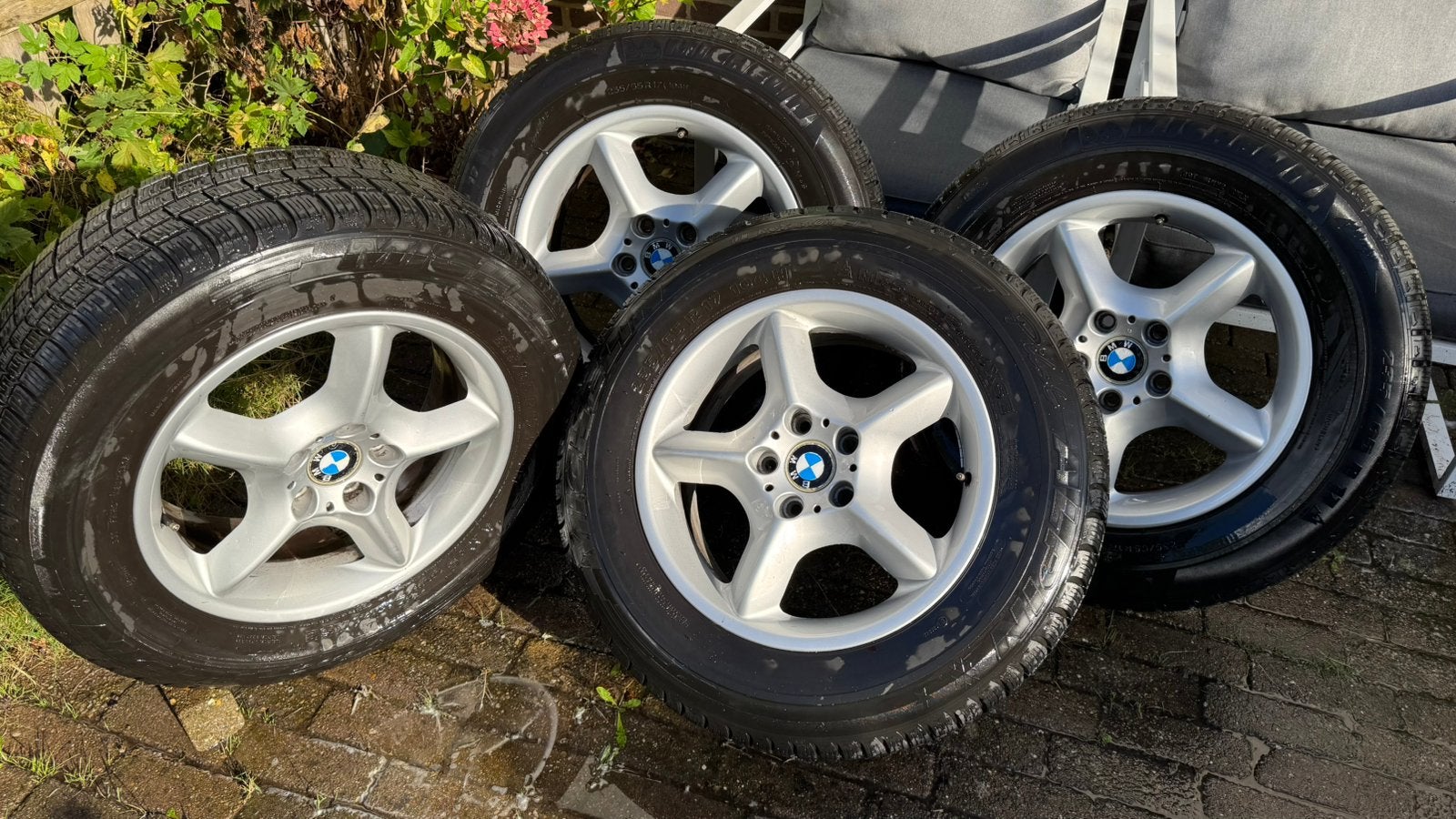 BMW X5 winterset 17 inch – 4 velgen met Michelin banden, Ophalen, Banden en Velgen, 17 inch, Winterbanden