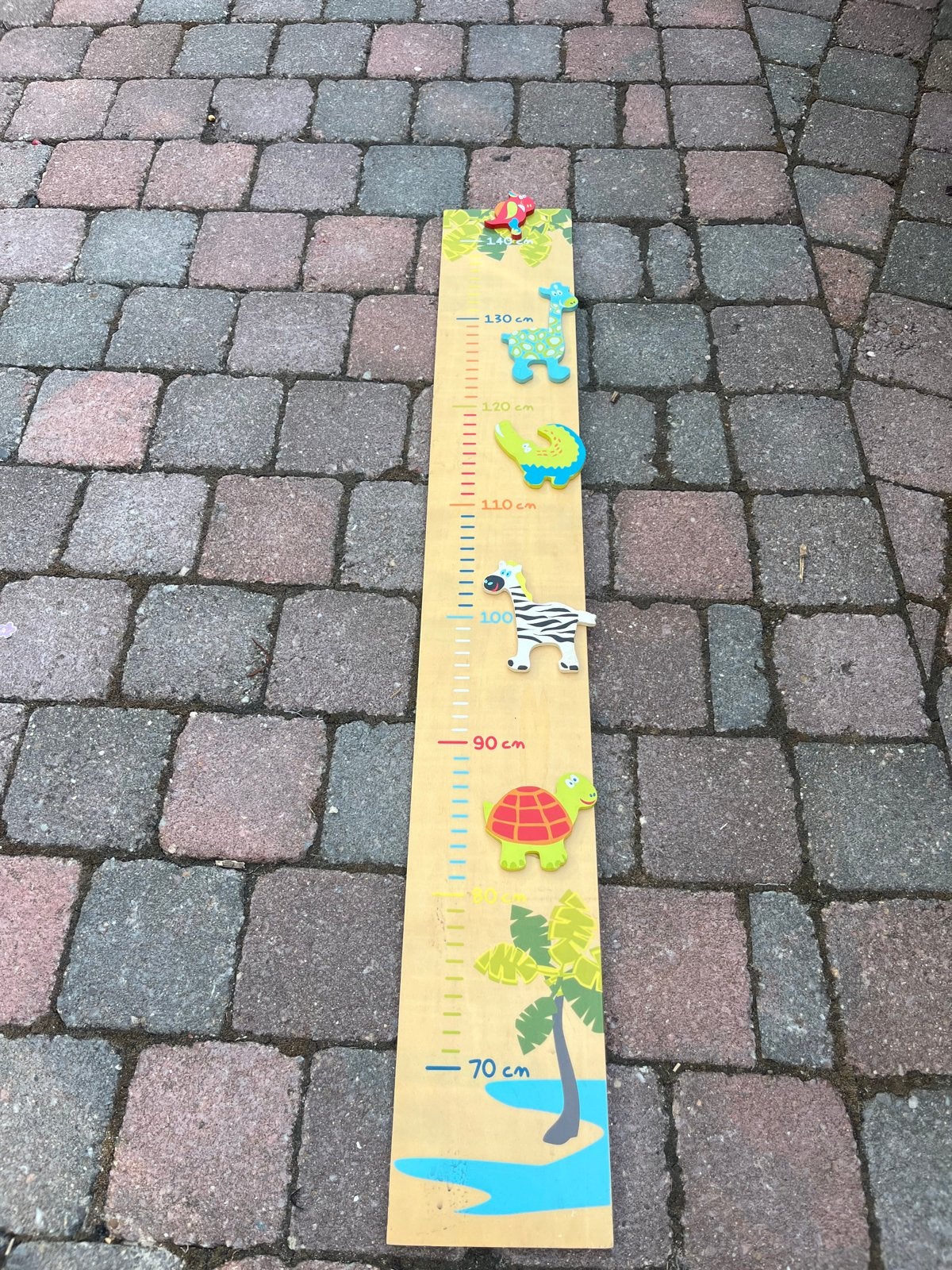 Houten groeimeter met dieren voor kinderkamer, Ophalen, Gebruikt