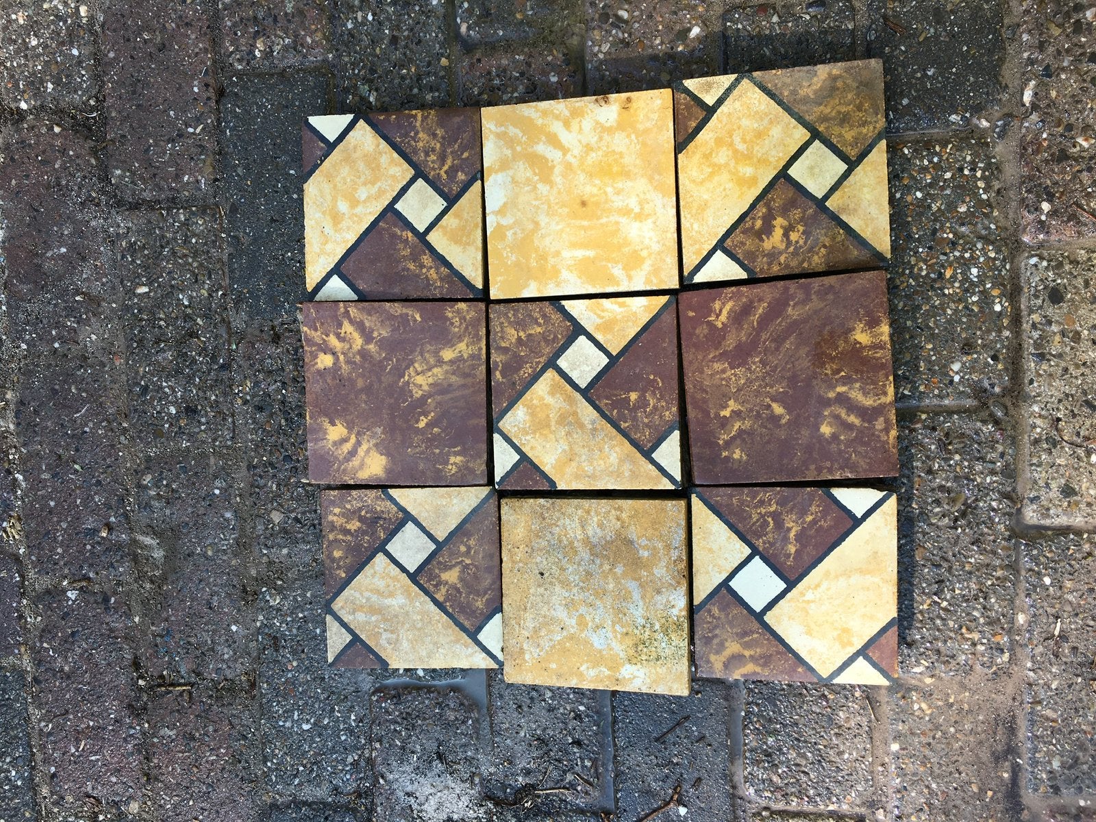 Antieke motief plavuizen, 15x15cm, Antiek en Kunst, Ophalen
