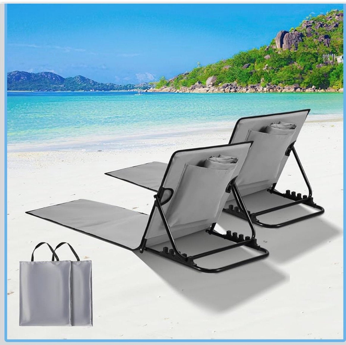 Strandmat met rugleuning (set van 2), Caravans en Kamperen, Ophalen of Verzenden, Nieuw, Campingkast