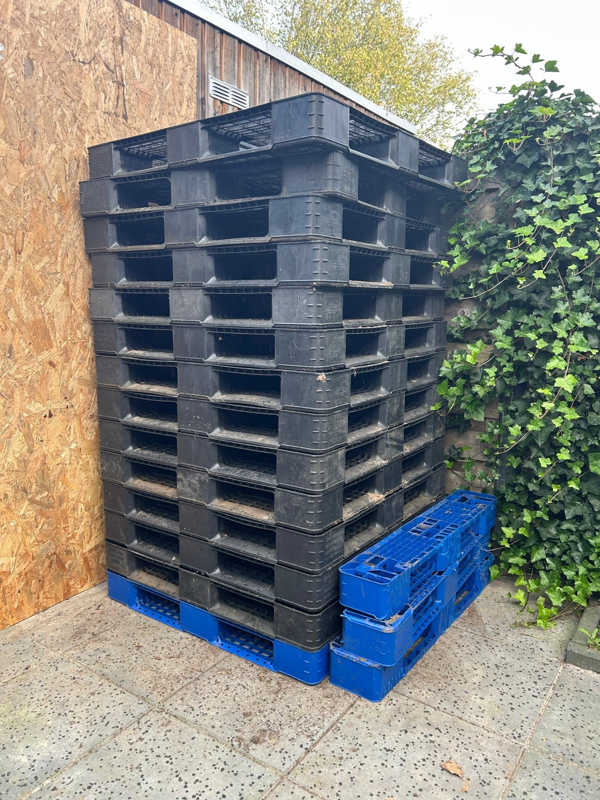 14 STUKS Gebruikte kunststof pallets - 120x120, Ophalen, Gebruikt