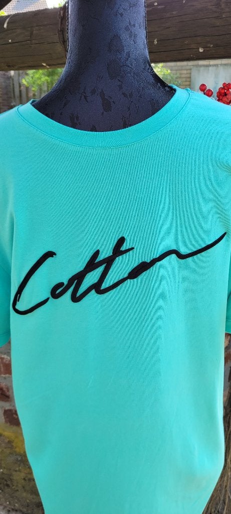 COTTON turquoise shirt tshirt maat L Nieuw, Cotton, Maat 52/54 (L), Nieuw, Ophalen of Verzenden