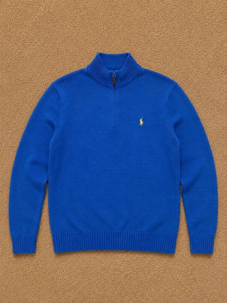 Donkerblauwe Ralph Lauren Half-zip, Ralph Lauren, Overige maten, Gedragen, Verzenden