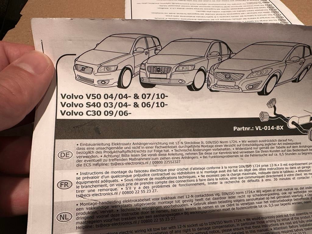Trekhaak bekabelingsset ECS Volvo V50 S40 C30 - Nieuw, Auto-onderdelen, Trekhaken, Nieuw, Ophalen of Verzenden