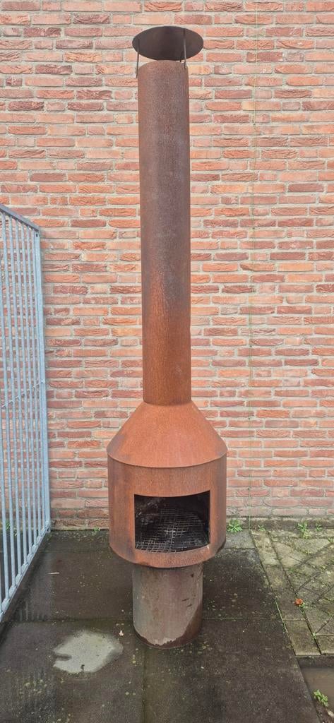 Robuuste buitenhaard / tuinhaard van cortenstaal, Tuin en Terras, Ophalen, Gebruikt