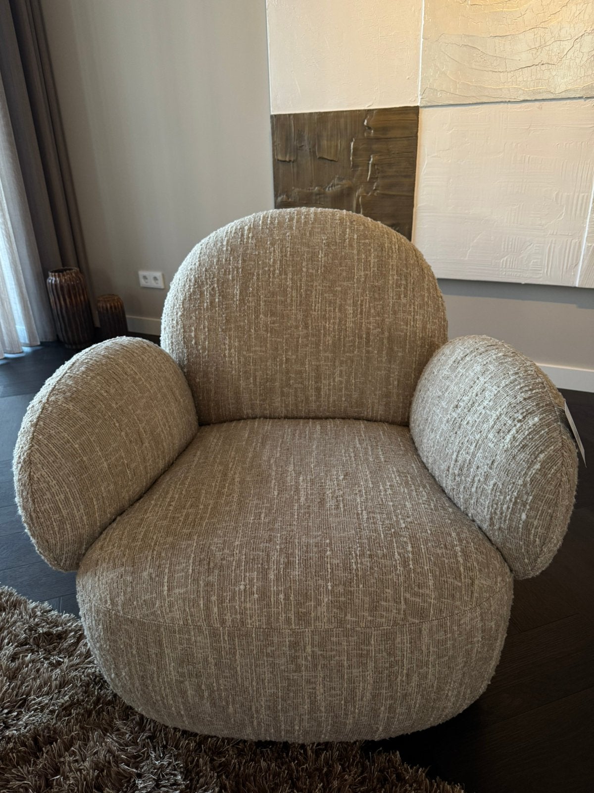 Eichholtz Fauteuil Swivel Chair Madrone, Nieuw, 75 tot 100 cm, Ophalen of Verzenden, 75 tot 100 cm