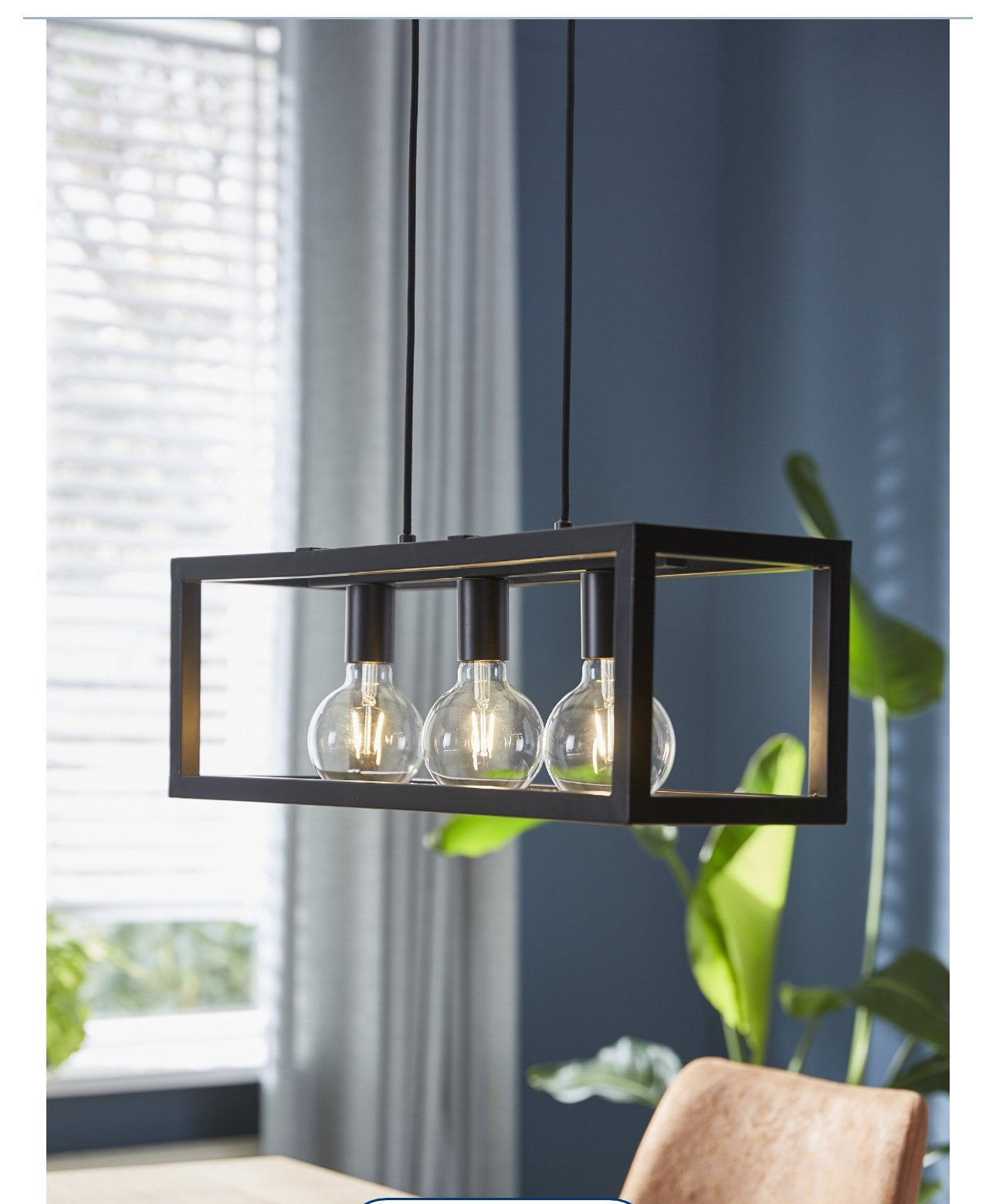 GAMMA hanglamp Simone zwart 20x60 cm (lxb), Huis en Inrichting, Ophalen of Verzenden, Nieuw, Metaal, E27 (groot)