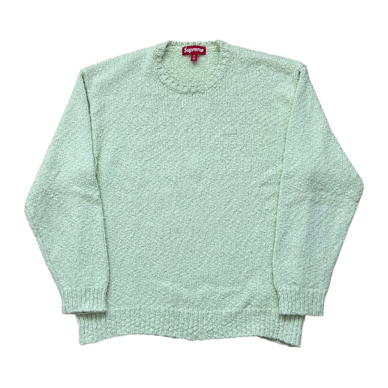 Supreme SS24 Bouclé Small Box Logo Crewneck, Ophalen of Verzenden, Gedragen, Maat 48/50 (M), Groen