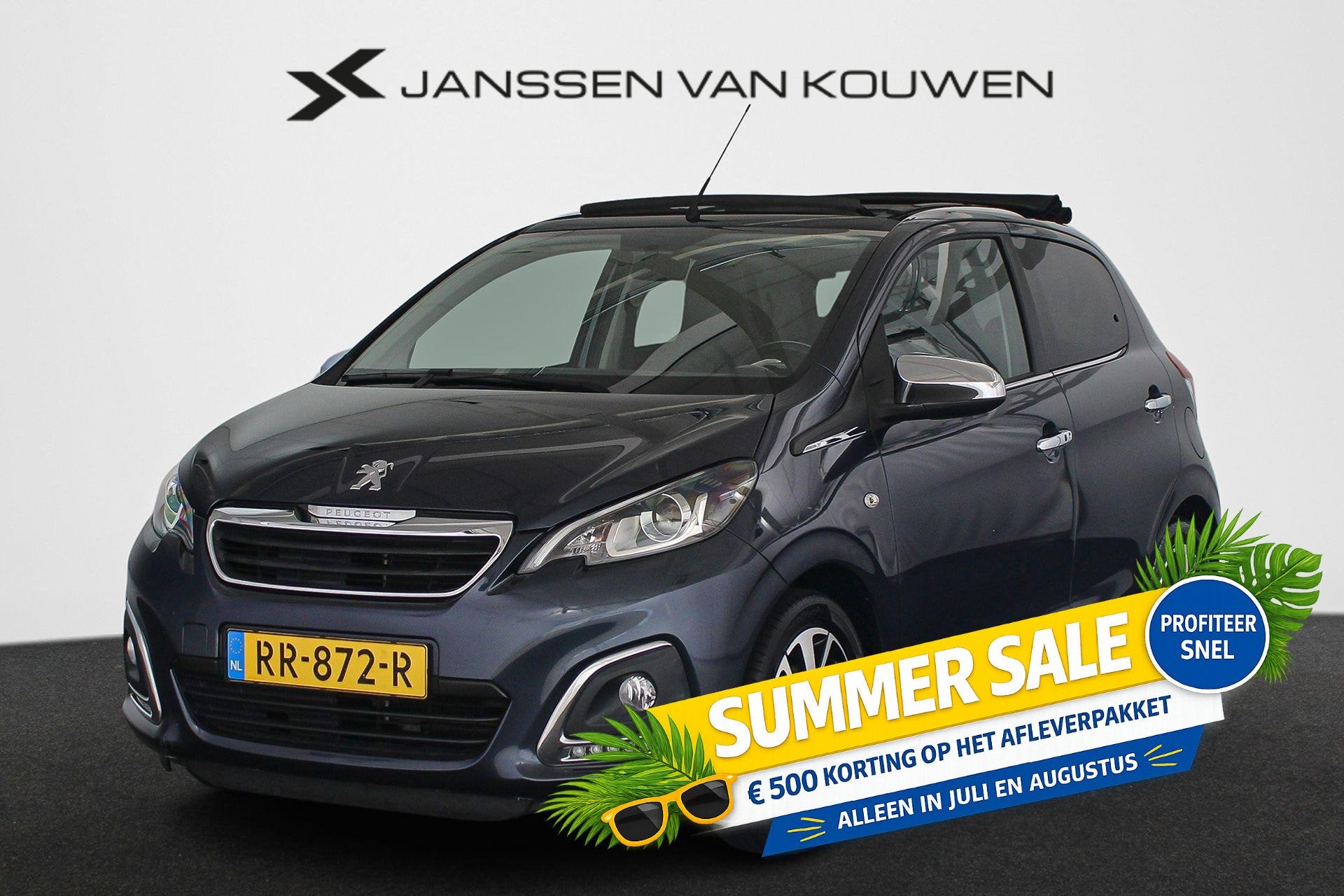 Peugeot 108 1.0 e-VTi Allure TOP! Leder Stoelverwarming Acht, Auto's, Peugeot, Voorwielaandrijving, Gebruikt, Cabriolet, 68 pk