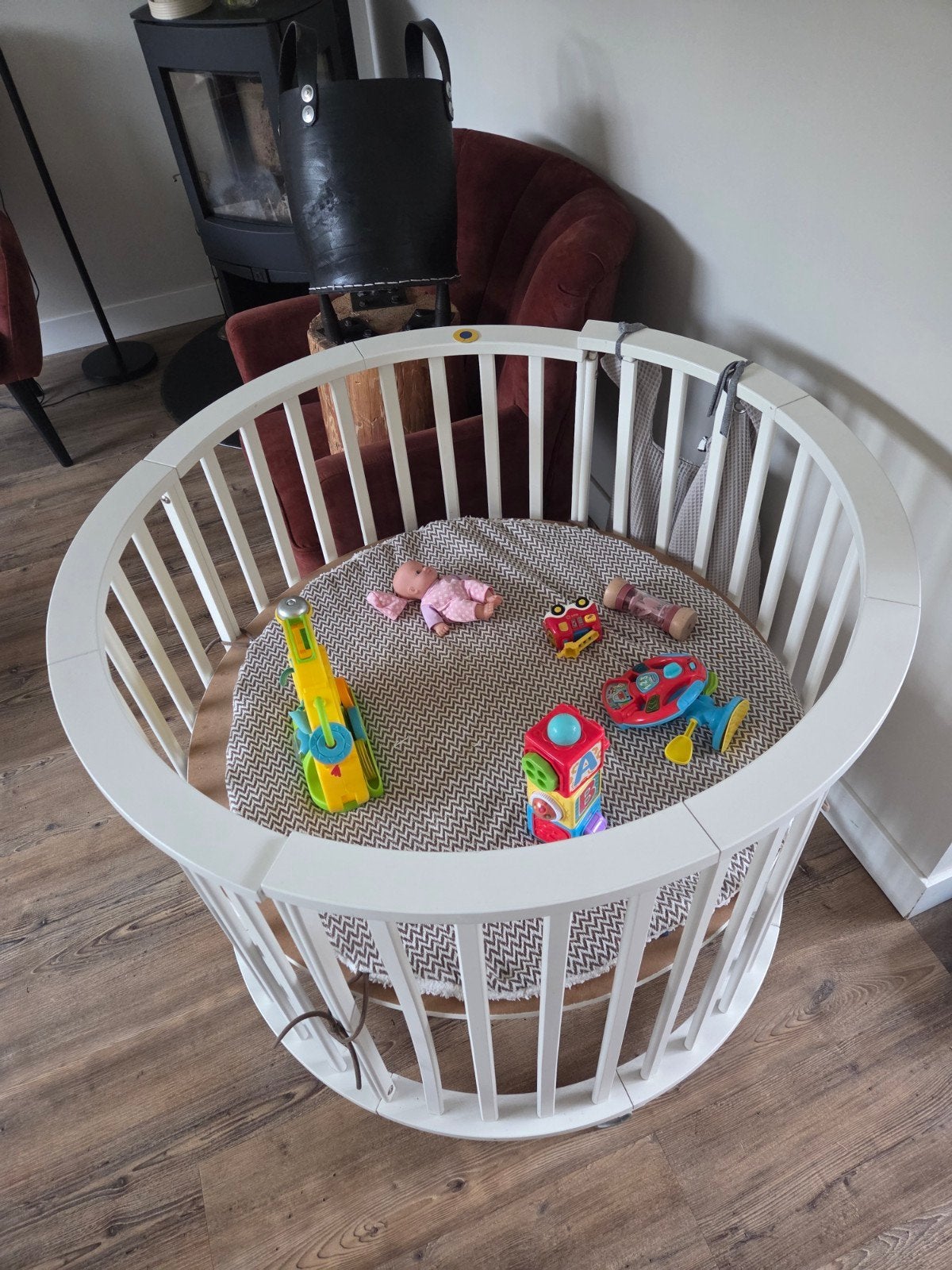 Ronde box - opknapper met wieltjes, Kinderen en Baby's, Ophalen, Gebruikt, Rond, In hoogte verstelbaar