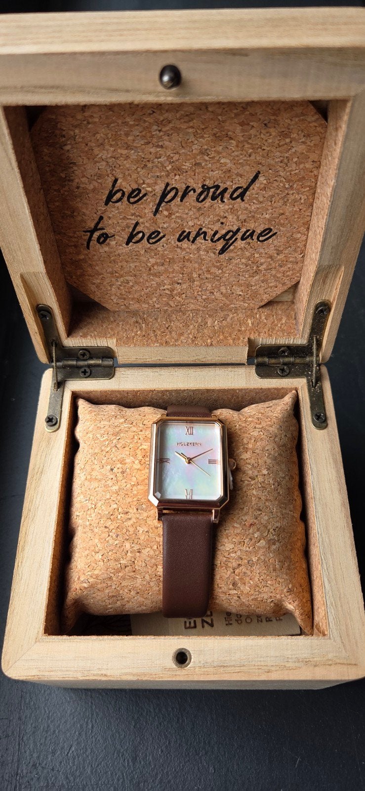 Holzkern horloge - Nieuw, ongedragen met garantie, Overige merken, Overige materialen, Leer, Polshorloge
