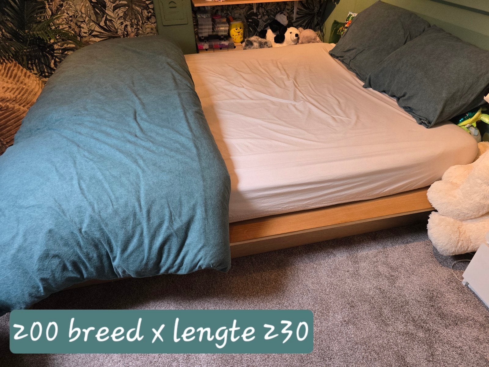 Bed 200x230 met matras (3 jaar oud), Huis en Inrichting, Slaapkamer | Bedden, Ophalen, Gebruikt, Tweepersoons, Overige maten