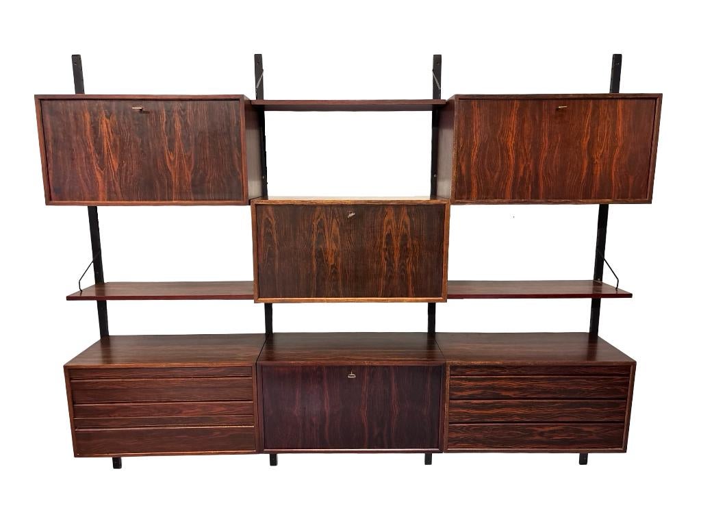 Vintage Poul Cadovius Royal System Wandsysteem Rosewood, Huis en Inrichting, Kasten | Wandmeubels, Ophalen, Met plank(en), Gebruikt