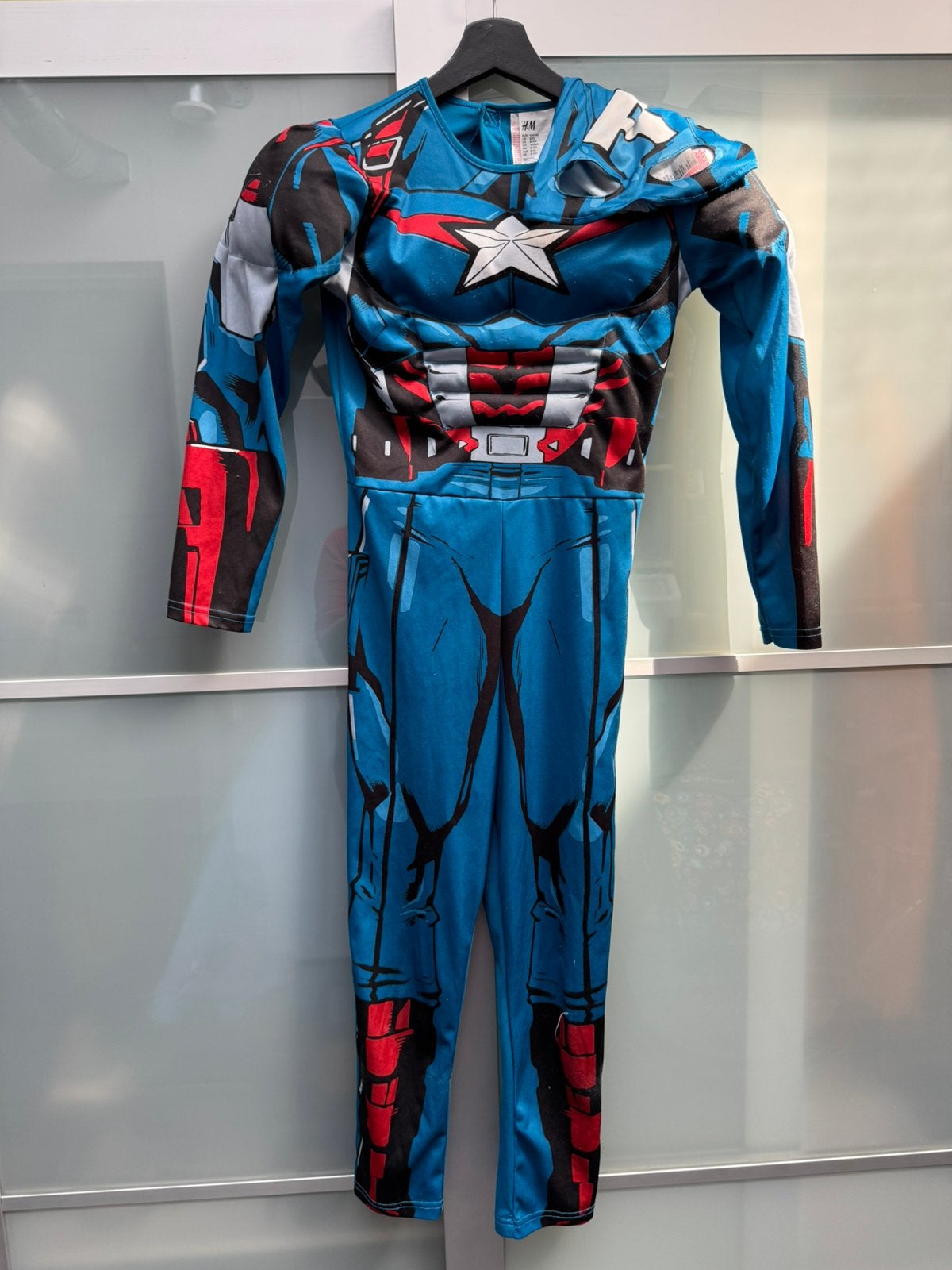 Captain america verkleedpak 134/140, Ophalen of Verzenden, Gebruikt, 134 t/m 140, Jongen of Meisje