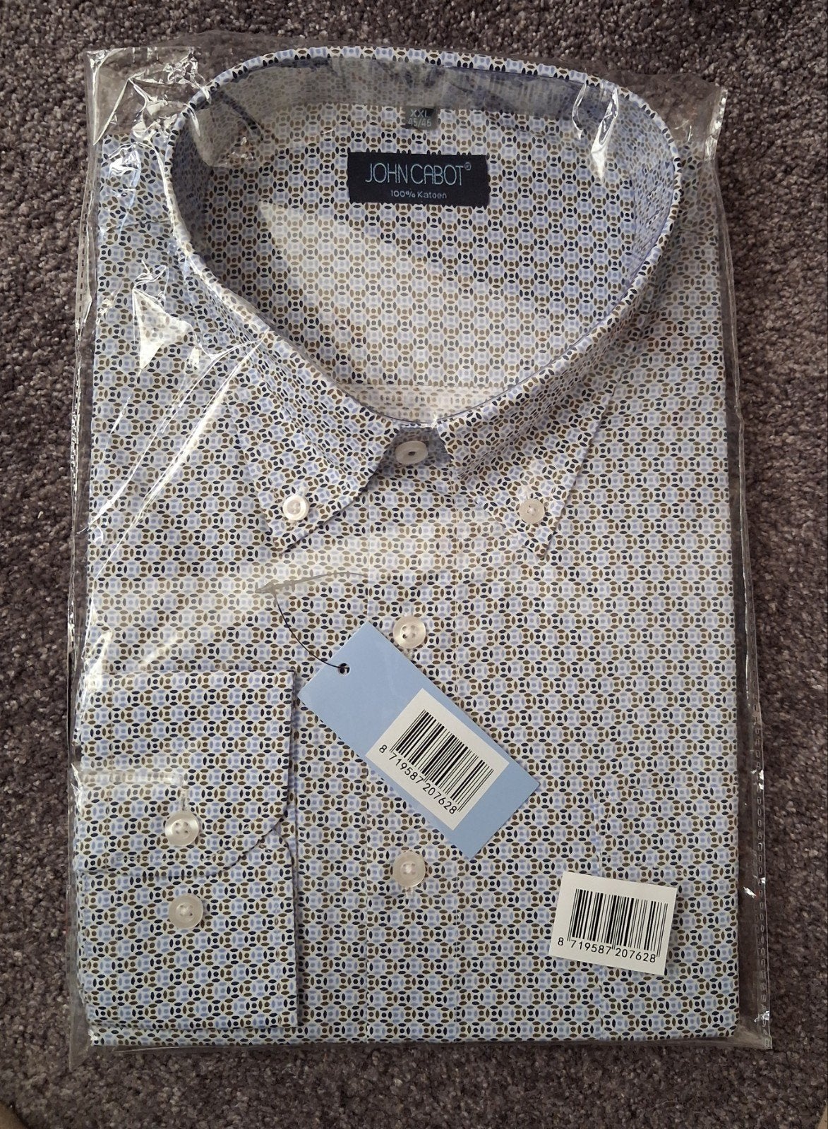 Overhemd John Cabot maat 45-46, Kleding | Heren, Blauw, Nieuw, Ophalen of Verzenden, Overige halswijdtes