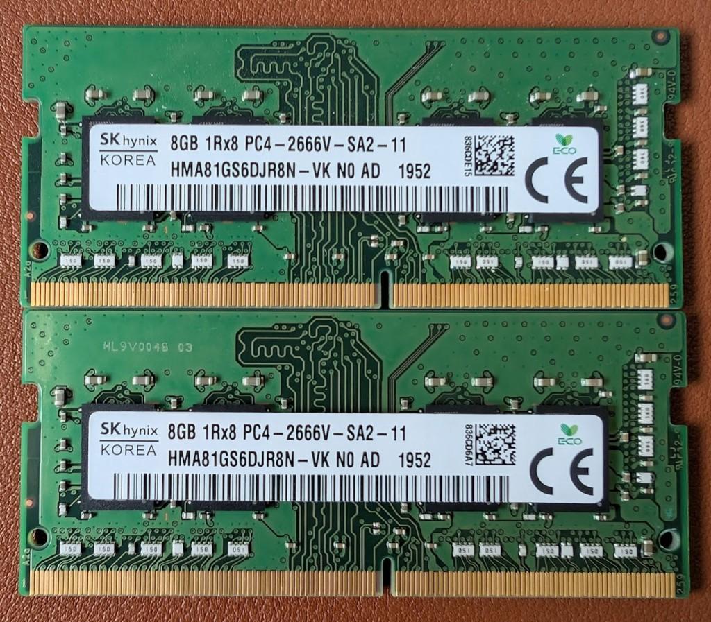 SK Hynix 2x8GB (16GB) DDR4 2666Mhz, Computers en Software, RAM geheugen, Gebruikt, Verzenden, DDR4, Desktop