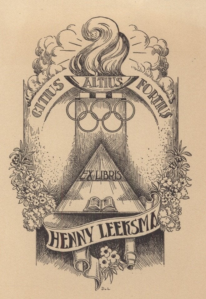 0278 Ex Libris Nederland : Dirk Govert van Luijn, 1945, Verzenden, Ex libris