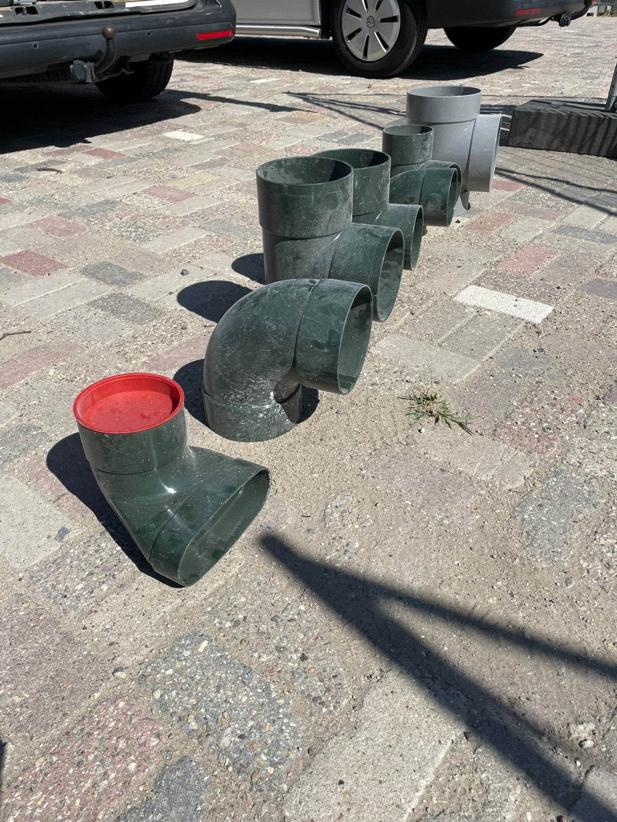 Partij Dyka air wtw buizen en bochten, Ophalen, Bochten, Pvc, 4 tot 6 meter
