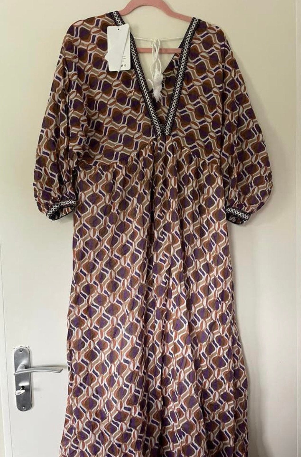 (Strand)jurk V-hals voor en achter en koord voor op de rug, Kleding | Dames, Ophalen of Verzenden, Zo goed als nieuw, Maat 38/40 (M)