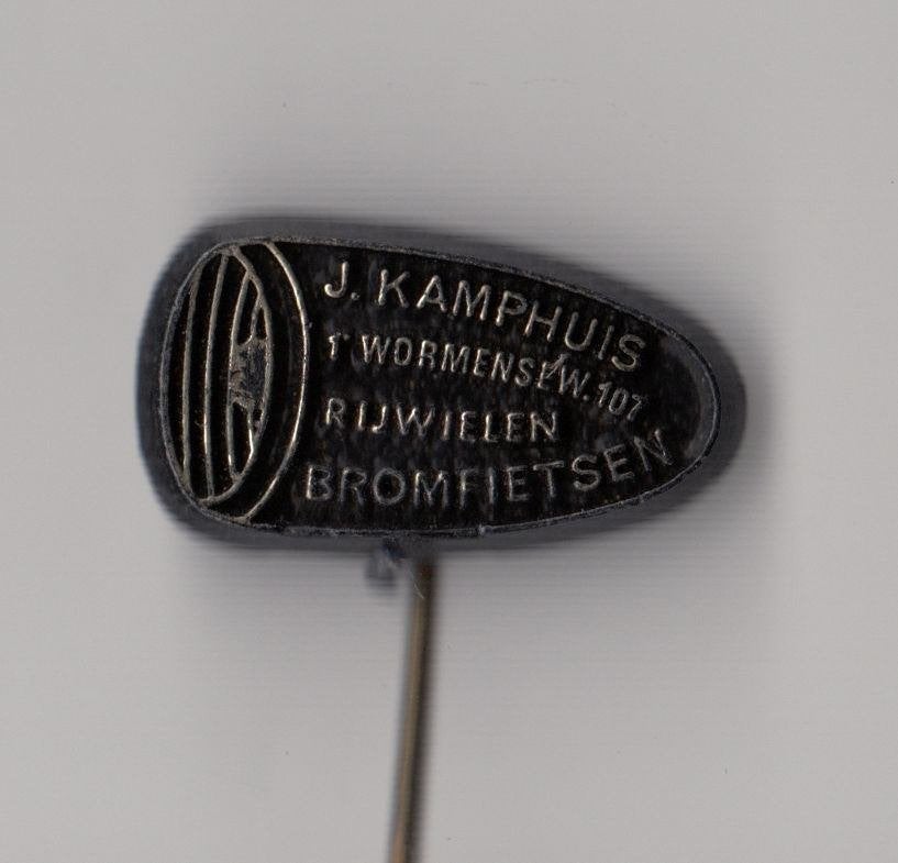 Kamphuis Fiets Rijwielen Brommer speldje, Gebruikt, Niet vindbaar, Niet vindbaar, Speldje of Pin