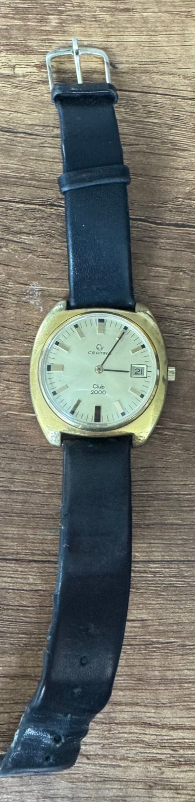 Vintage Certina Club 2000 heren horloge met datum, Sieraden, Tassen en Uiterlijk, Ophalen of Verzenden, Staal, Overige merken