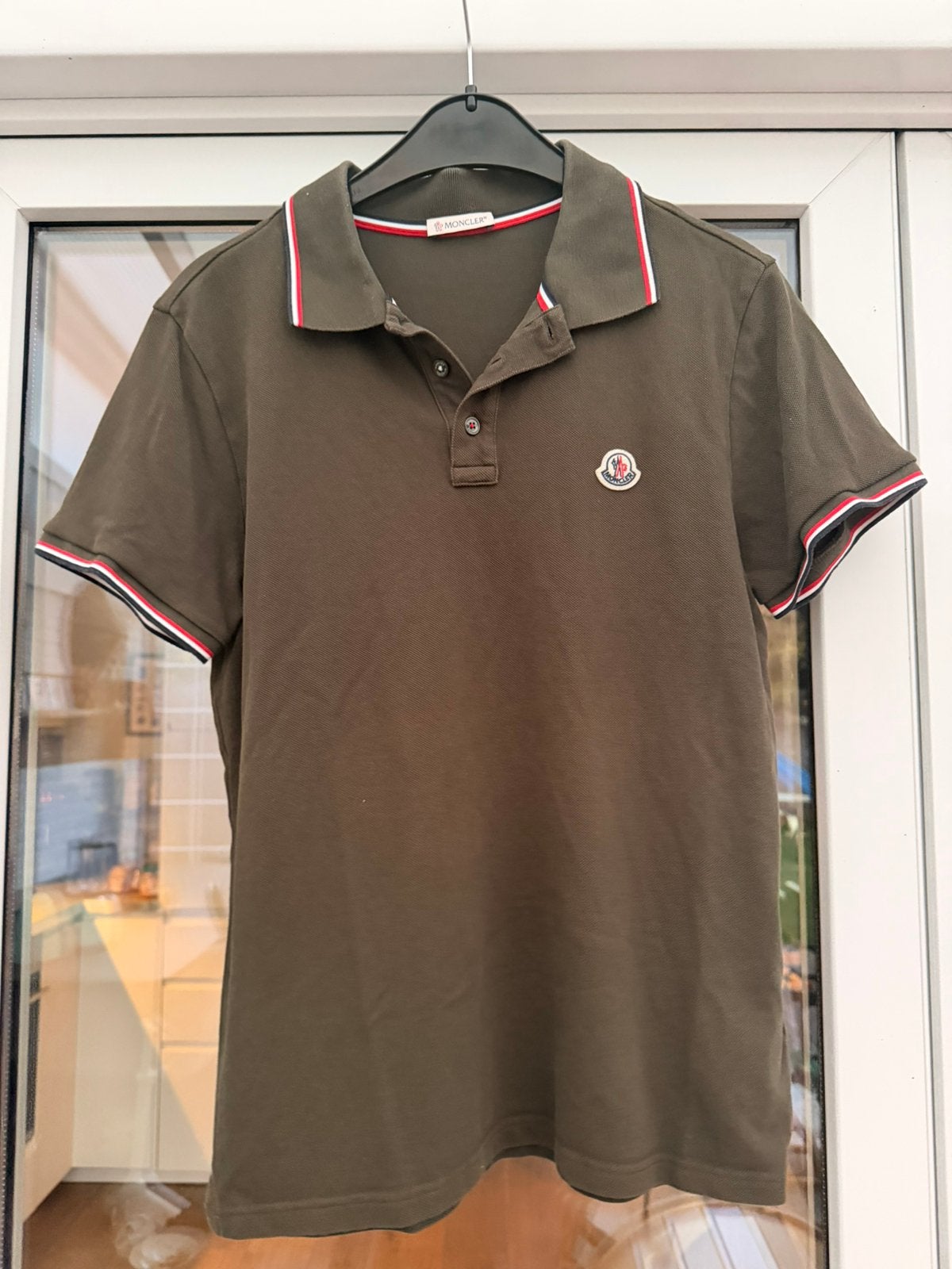 Moncler heren polo, Kleding | Heren, Ophalen of Verzenden, Zo goed als nieuw, Maat 48/50 (M), Groen