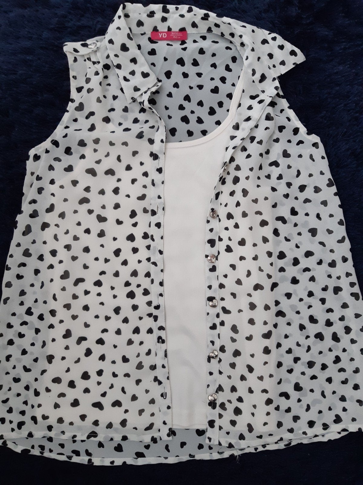 2-delig; topje met blouse zonder mouwen, mt. 152, Ophalen of Verzenden, Zo goed als nieuw, YD, Meisje