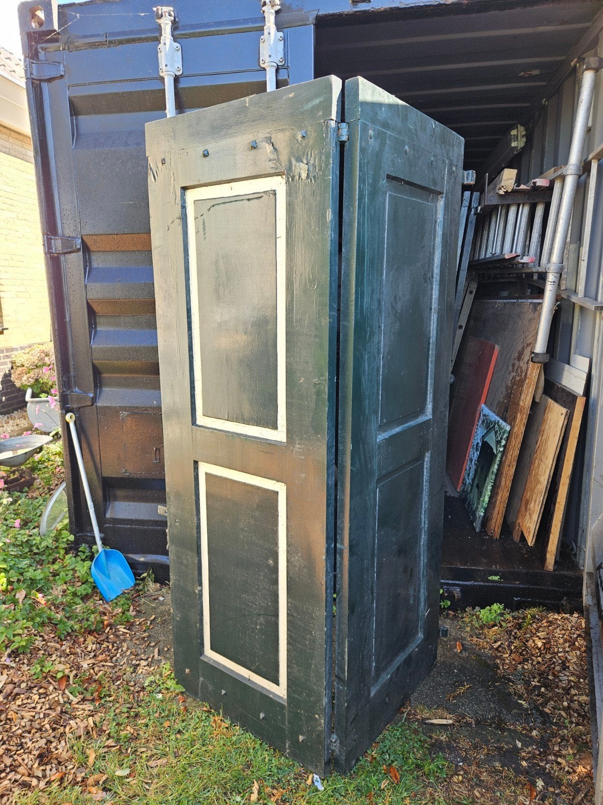 blinden voor een raam, Tuin en Terras, Tuinhuizen, 3 ramen of meer, Schuur, Hout, Ophalen