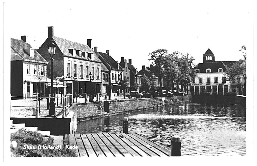 700396 Sluis Kade 1955 Zeeland Nette oude kaart onbeschreven, Ophalen of Verzenden, 1940 tot 1960, Ongelopen, Zeeland