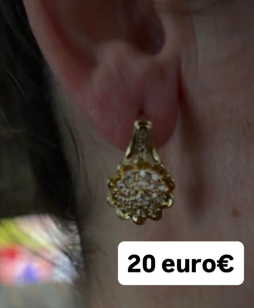 Gouden oorbellen set - 3 paar, Hangers, Ophalen of Verzenden, Zo goed als nieuw, Goud