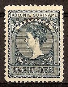 Suriname NVPH nr 57 ongebruikt Koningin Wilhelmina 1907, Ophalen of Verzenden, Postfris