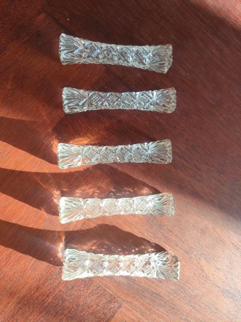 Messenleggers kristal 5x vintage, Ophalen of Verzenden