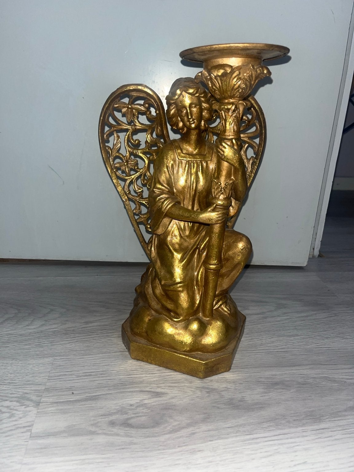 Gouden Engel Kandelaar - Klassiek Design, Ophalen of Verzenden, Overige materialen