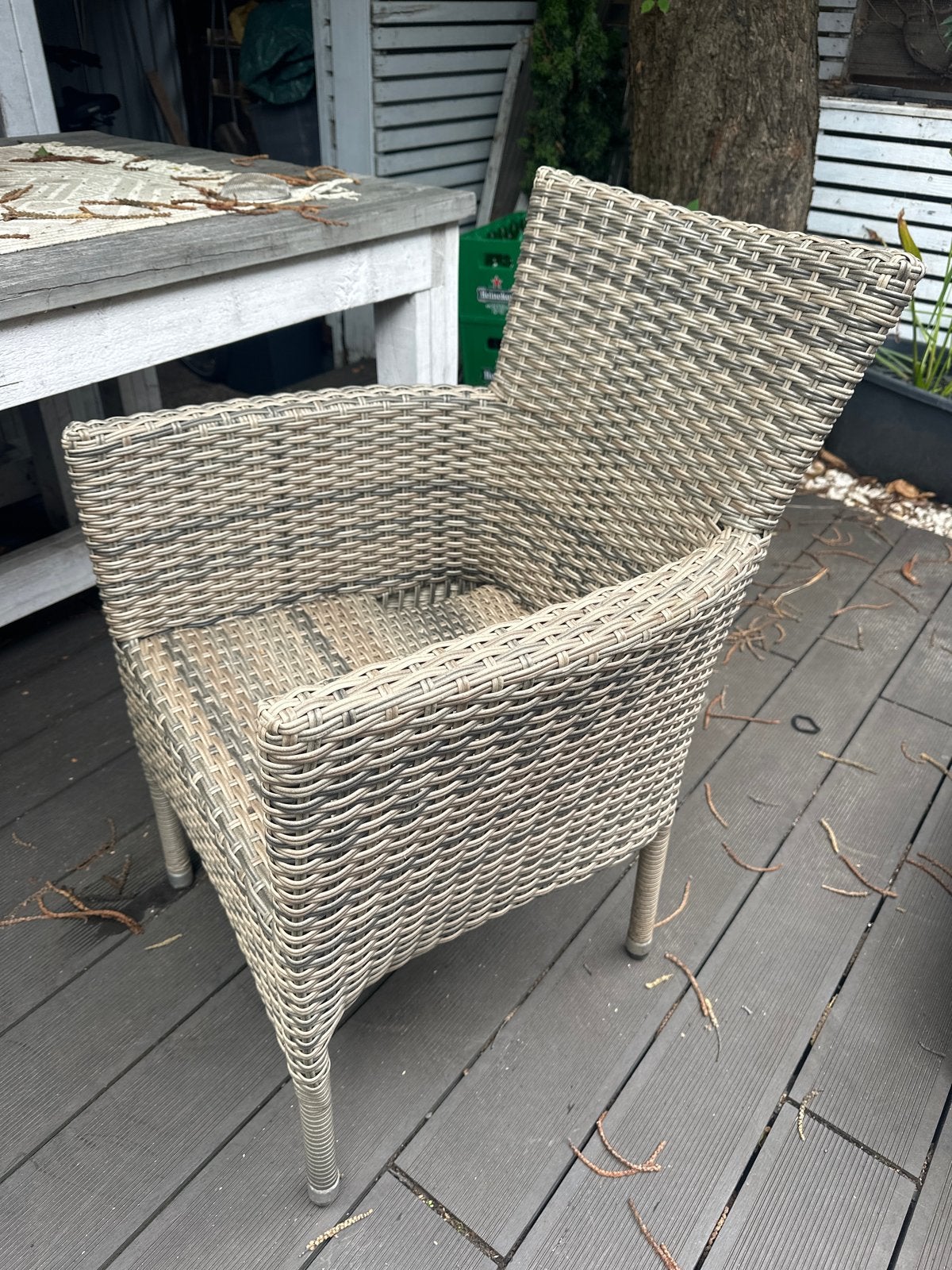 Set van 4 rotan stoelen voor buiten, Ophalen, Gebruikt, Rotan